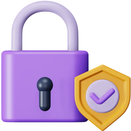 Secure Padlock  3D Icon