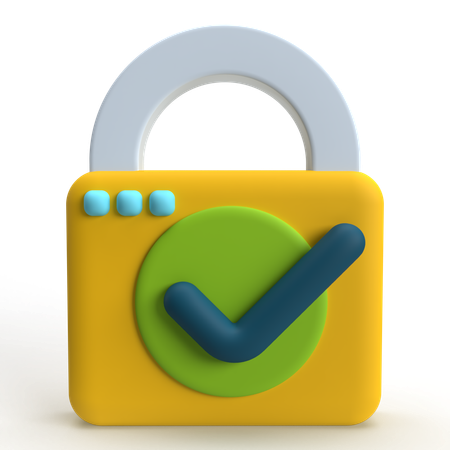 Secure Padlock  3D Icon