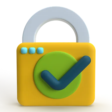 Secure Padlock  3D Icon