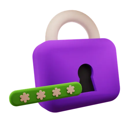 Secure Password  3D Icon