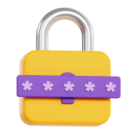 Secure Password  3D Icon