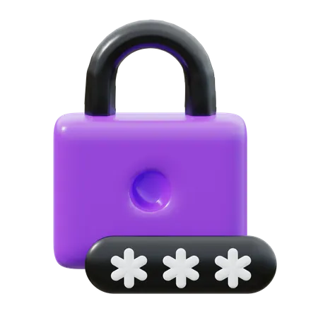 Secure Password  3D Icon