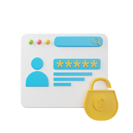 Secure Password  3D Icon