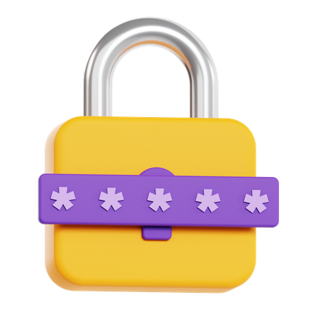 Secure Password  3D Icon