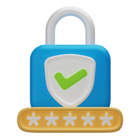 Secure Password  3D Icon