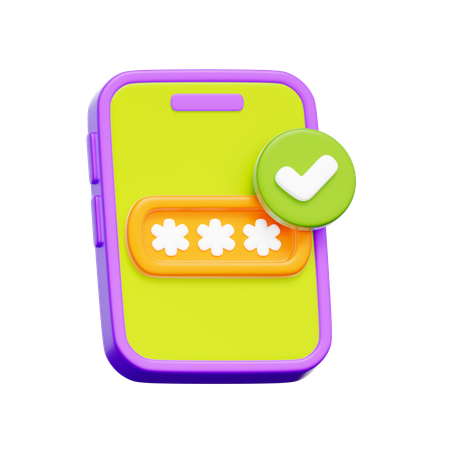 Secure Password Login  3D Icon