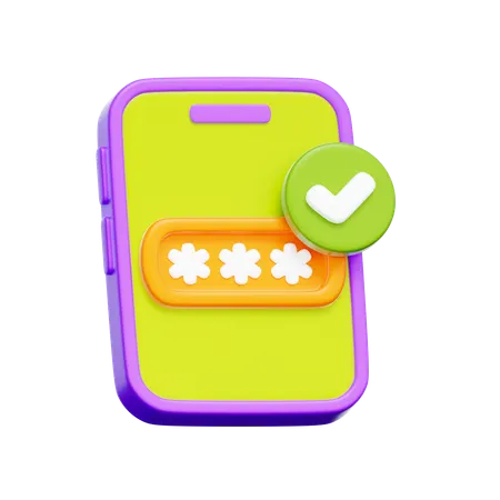 Secure Password Login  3D Icon