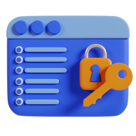 Secure Password Manager App  3D Icon