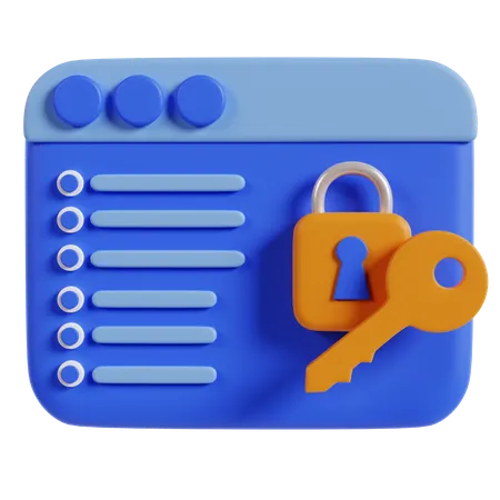 Secure Password Manager App  3D Icon