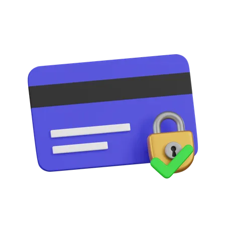 A 3 D Icon Of A Credit Card Secured With A Padlock Representing A Secure Payment Method And Financial Data Protection 3D Icon