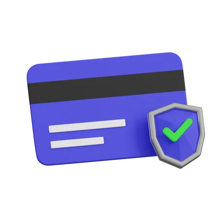 A 3 D Icon Of A Credit Card With A Verification Shield Signifying Trusted Payment Security And Transaction Protection 3D Icon