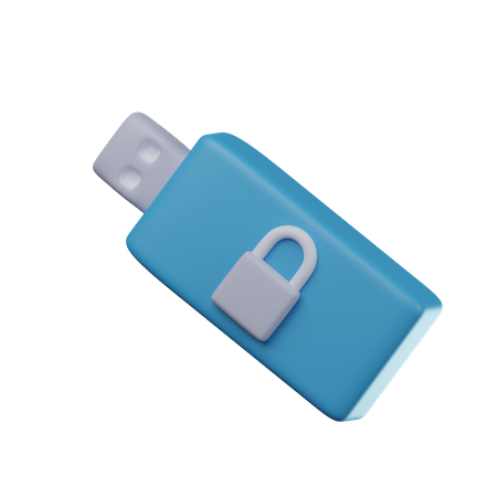 Secure Pendrive  3D Icon