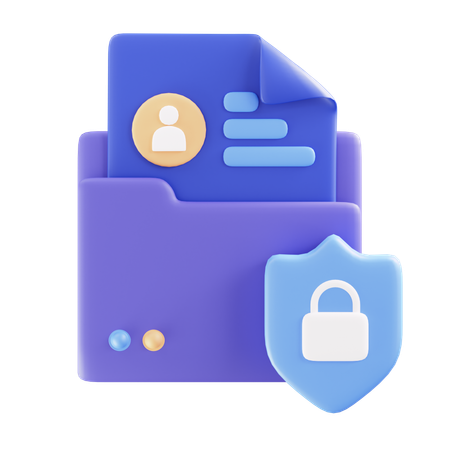 Secure Personal Data  3D Icon