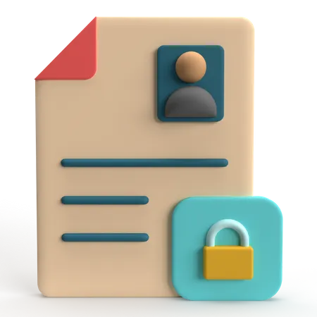 Secure Personal Data  3D Icon