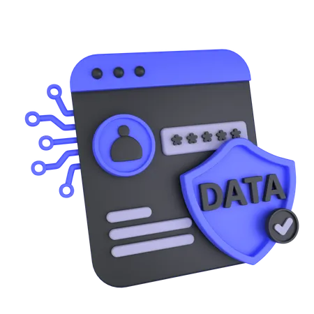 Secure Personal Data  3D Icon