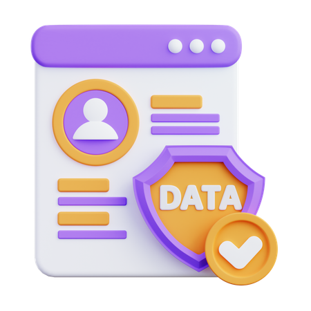 Secure Personal Data  3D Icon