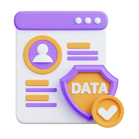 Secure Personal Data  3D Icon