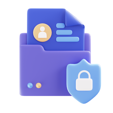 Secure Personal Data  3D Icon