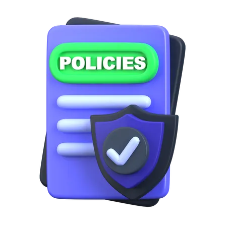 Secure Policies  3D Icon