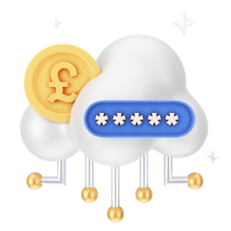 Secure Pound Cloud  3D Icon