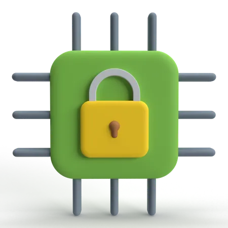 Secure Processor  3D Icon