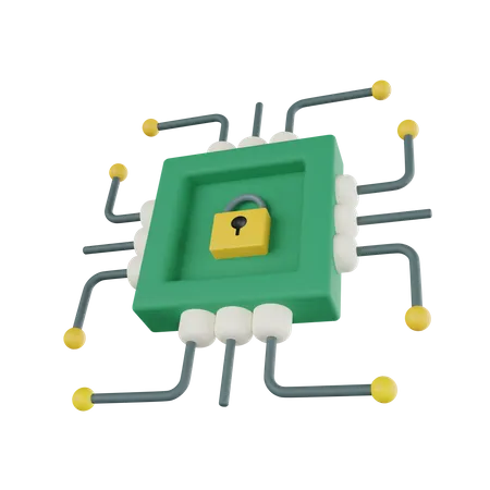 Secure Processor  3D Icon