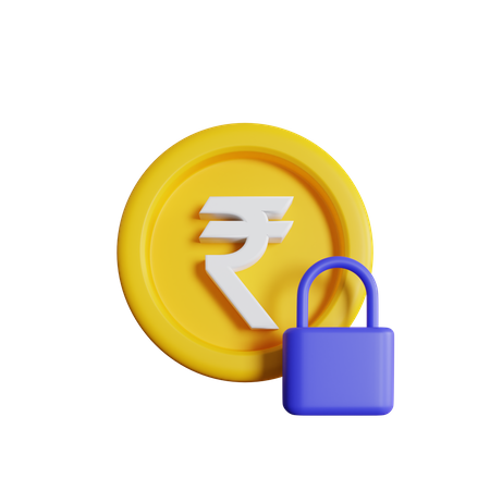 Secure Rupee  3D Icon