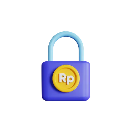 Secure Rupiah  3D Icon