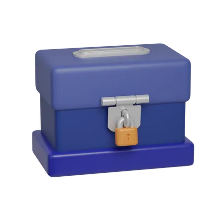 Secure Savings Money Box  3D Icon