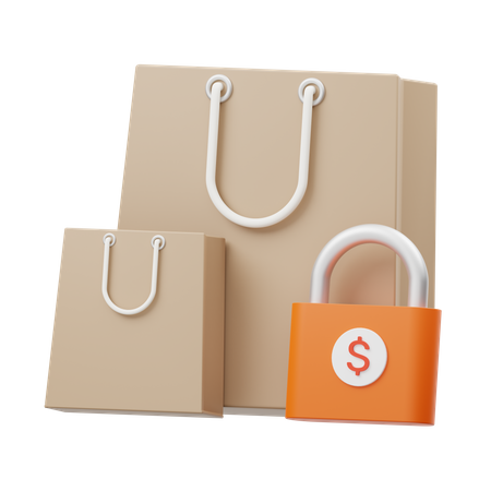 Secure Shopping  3D Illustration