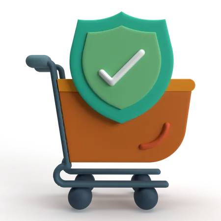 Secure Shopping  3D Icon