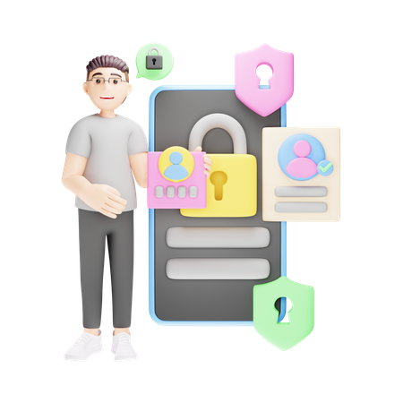Secure Sign In  3D Icon