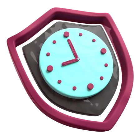 Secure Time Management  3D Illustration
