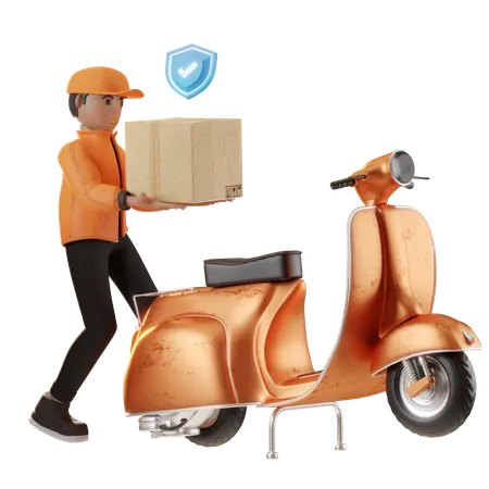 Secure Vehicle Delivery  3D Illustration