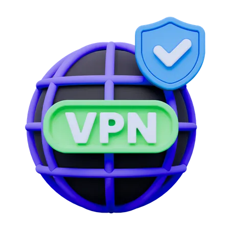 Secure VPN  3D Icon