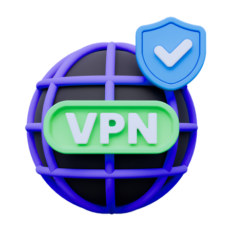 Secure VPN  3D Icon