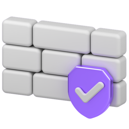 안전한 벽  3D Icon