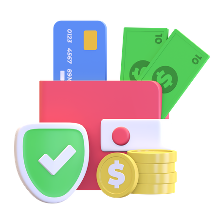 Secure wallet  3D Icon