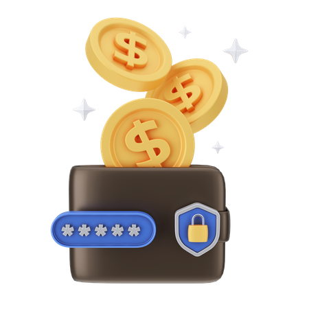 Secure Wallet  3D Illustration