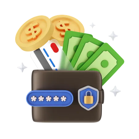 Secure Wallet  3D Illustration