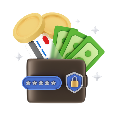 Secure Wallet  3D Illustration