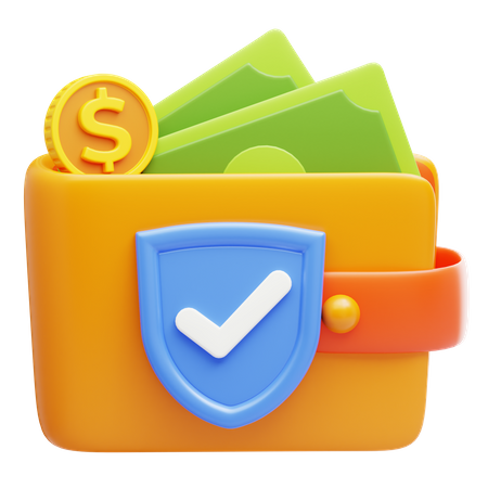 Secure wallet  3D Icon