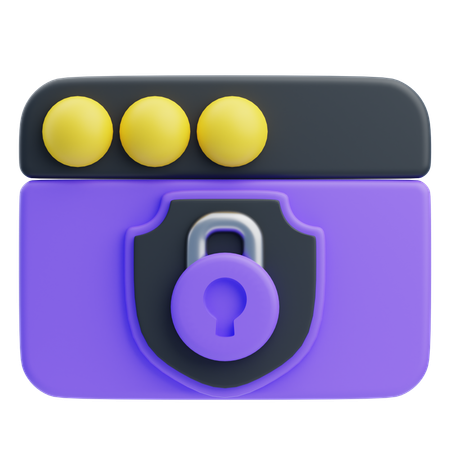 Secure Web Page  3D Icon