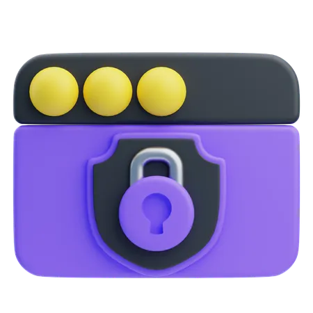 Secure Web Page  3D Icon