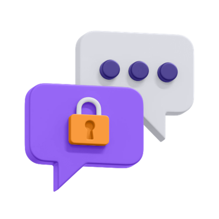 Secured Chat  3D Icon