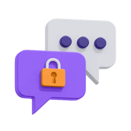 Secured Chat  3D Icon