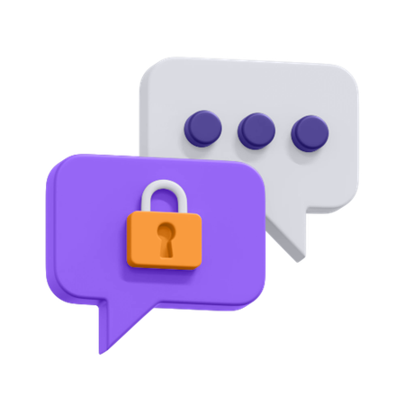 Secured Chat  3D Icon