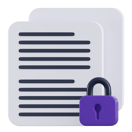 Secured Document  3D Icon