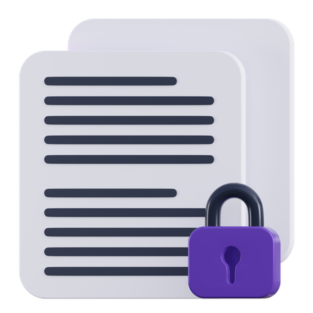 Secured Document  3D Icon