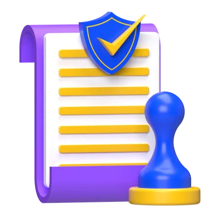 Secured Document  3D Icon